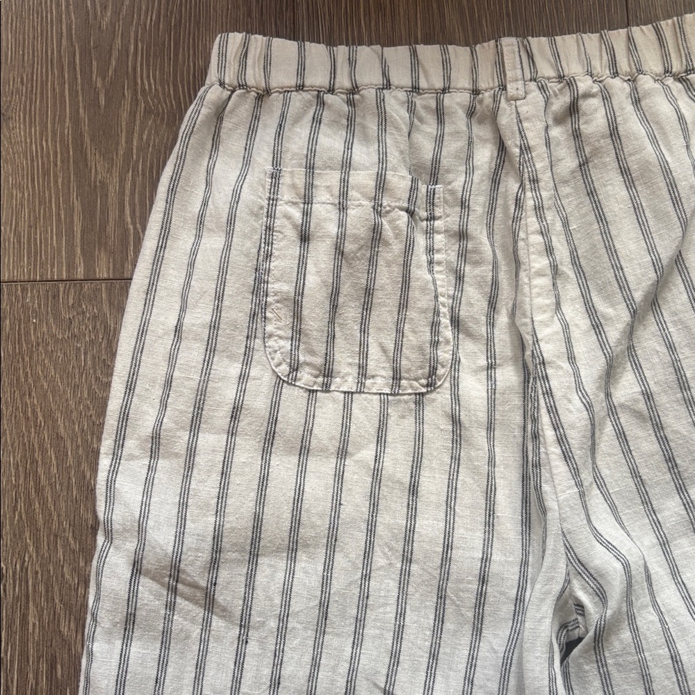 Quince women’s linen Light Gray and White Striped Casual Pants - Picture 5 of 5